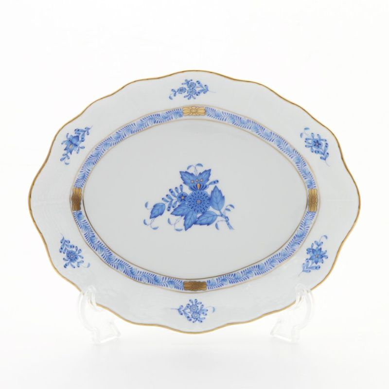 ヘレンド アポニーブルー 00212-0-00／212 オーバルディッシュ 22cm