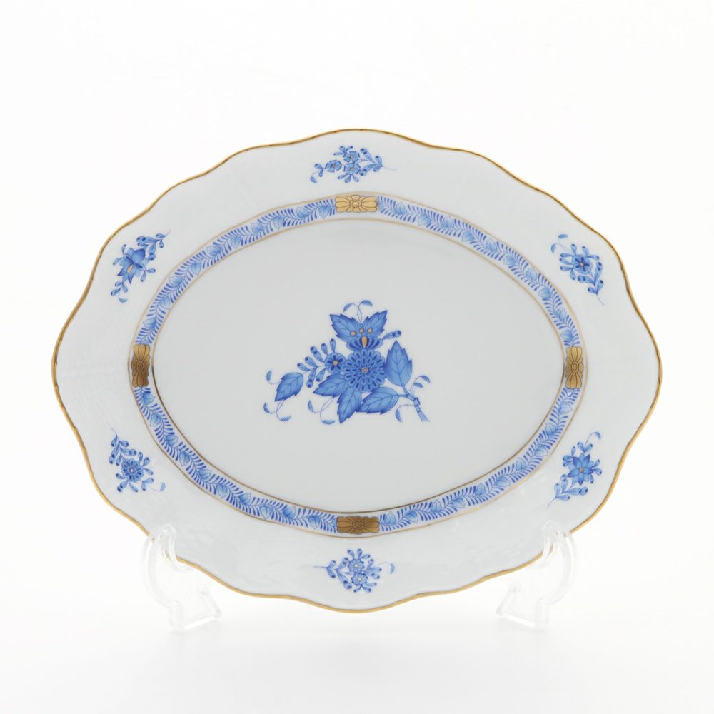 ヘレンド アポニーブルー 00212-0-00／212 オーバルディッシュ 22cm