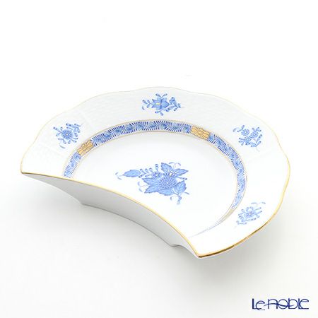 ヘレンド アポニーブルー 00530-0-00／530 クレセントディッシュ 18.5cm