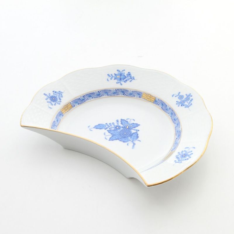ヘレンド アポニーブルー 00530-0-00／530 クレセントディッシュ 18.5cm