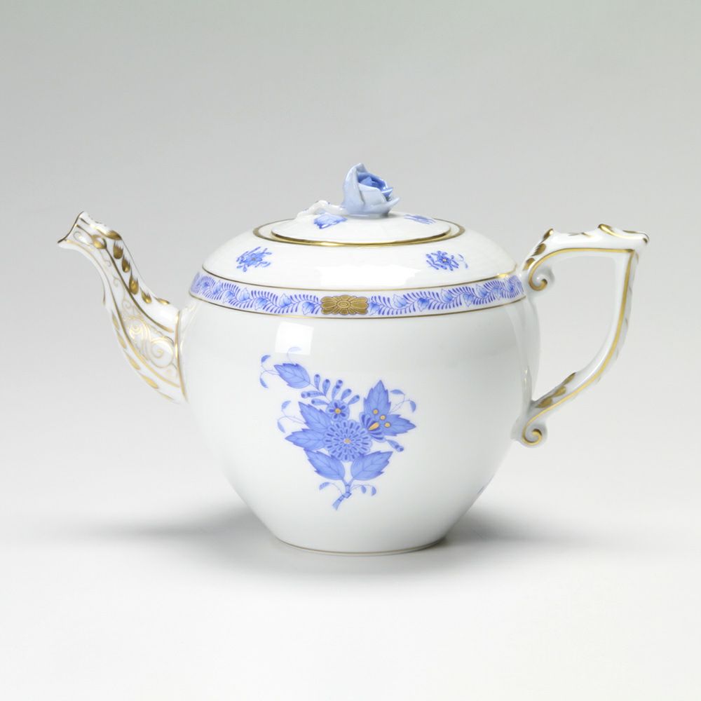 ヘレンド アポニーブルー 00606-0-09／604 ティーポット ローズ 800ml