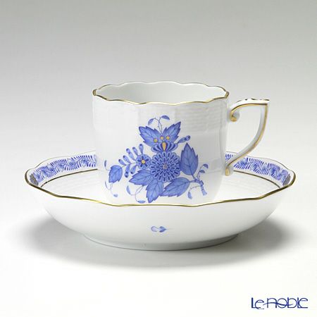 ヘレンド アポニーブルー 00707-0-00／707 モカカップ＆ソーサー 150ml