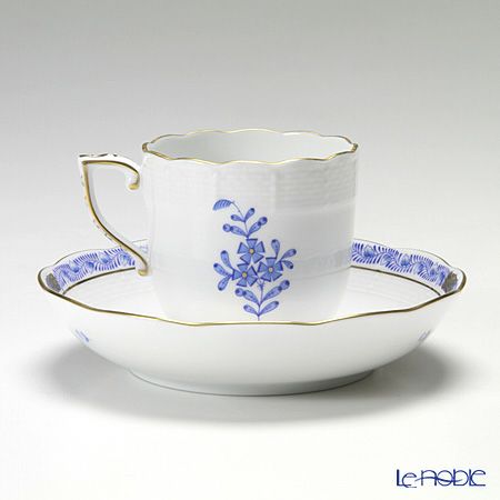 ヘレンド アポニーブルー 00707-0-00／707 モカカップ＆ソーサー 150ml