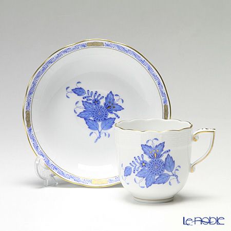 ヘレンド アポニーブルー 00707-0-00／707 モカカップ＆ソーサー 150ml