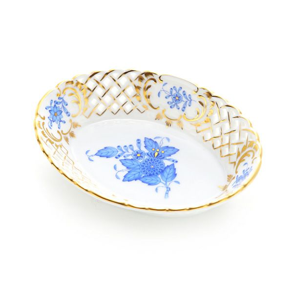 ヘレンド アポニーブルー バスケット オープンワーク 13.5cm 07353-0-00