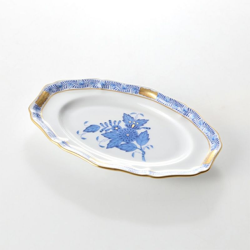 ヘレンド アポニーブルー 07786-0-00 オーバルディッシュ 15cm