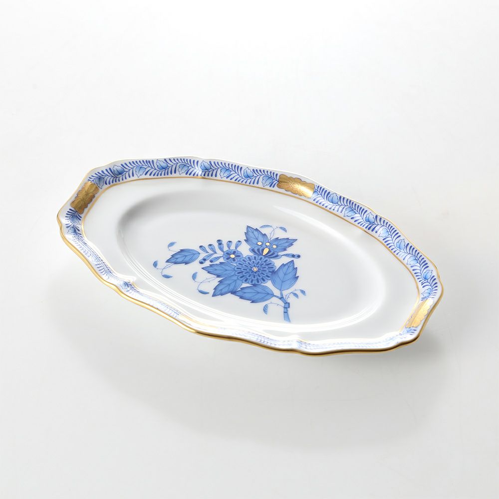 ヘレンド アポニーブルー 07786-0-00 オーバルディッシュ 15cm