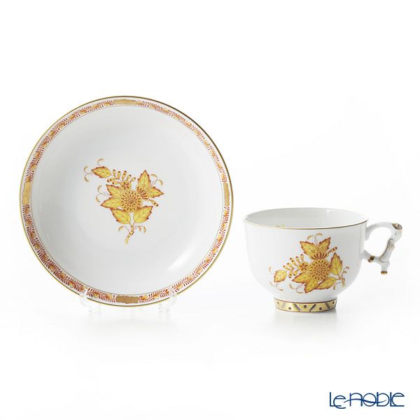 ヘレンド シノワズリ（中国趣味）アポニーイエロー 03364-0-21 マンダリン ラージカップ＆ソーサー