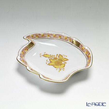 ヘレンド アポニーイエロー 07774-0-00 アッシュトレイ リーフ 12cm