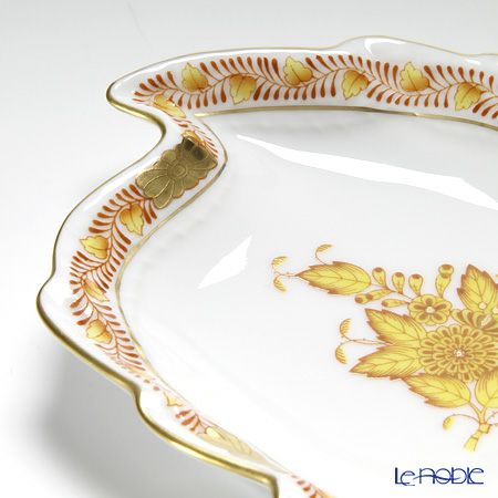 ヘレンド アポニーイエロー 07774-0-00 アッシュトレイ リーフ 12cm