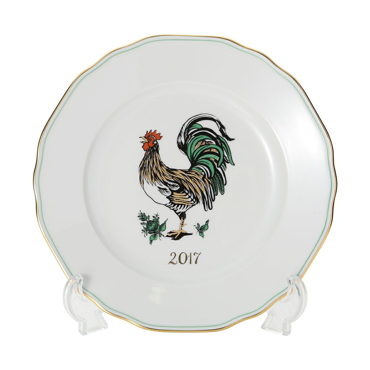アウガルテン（AUGARTEN） イヤープレート（干支プレート）初年度版（SA571） 20cm 2017年 トリ 440（062） 【日本限定】
