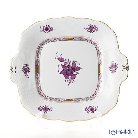 ヘレンド アポニーライラック 00431-0-00 四角ケーキ皿 28×25cm