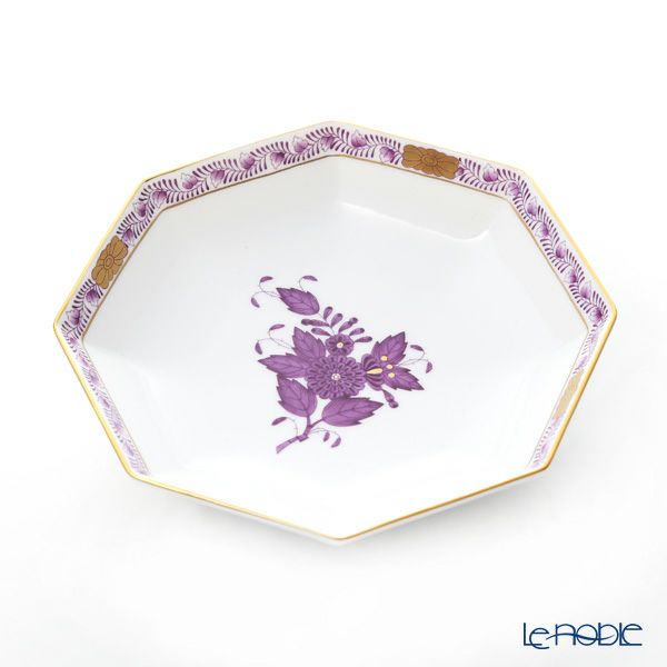 ヘレンド アポニーライラック 小皿（オクタゴナル） 13.5cm 04304-1-00