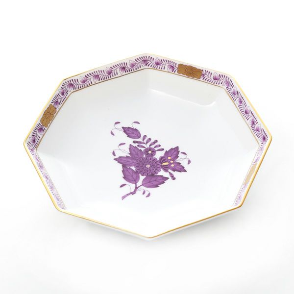 ヘレンド アポニーライラック 小皿（オクタゴナル） 13.5cm 04304-1-00