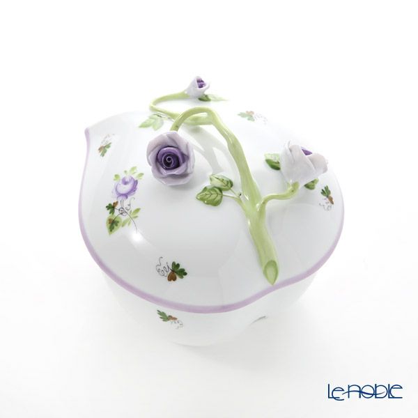 ヘレンド ウィーンのバラ ライラック 06001-0-02 ハートボックス（コエダ）