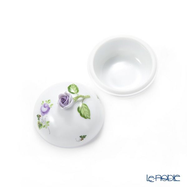 ヘレンド ウィーンのバラ ライラック 06033-0-09 ラウンドボックス（ローズ）