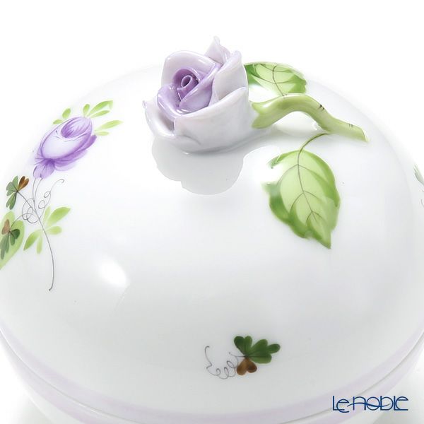 ヘレンド ウィーンのバラ ライラック 06033-0-09 ラウンドボックス（ローズ）