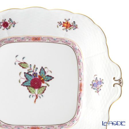 ヘレンド アポニーフラワー 00431-0-00 四角ケーキ皿 28×25cm