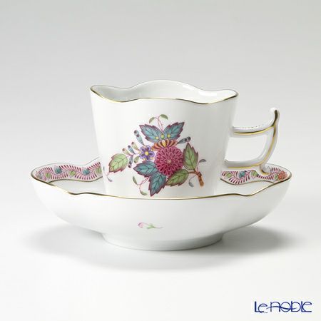 ヘレンド アポニーフラワー 04198-0-00 コーヒーカップ＆ソーサー（楕円） 100ml