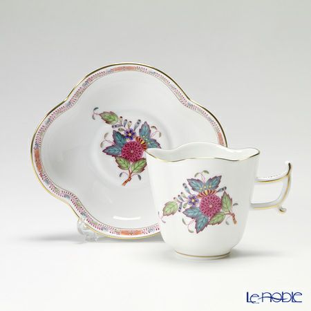 ヘレンド アポニーフラワー 04198-0-00 コーヒーカップ＆ソーサー（楕円） 100ml