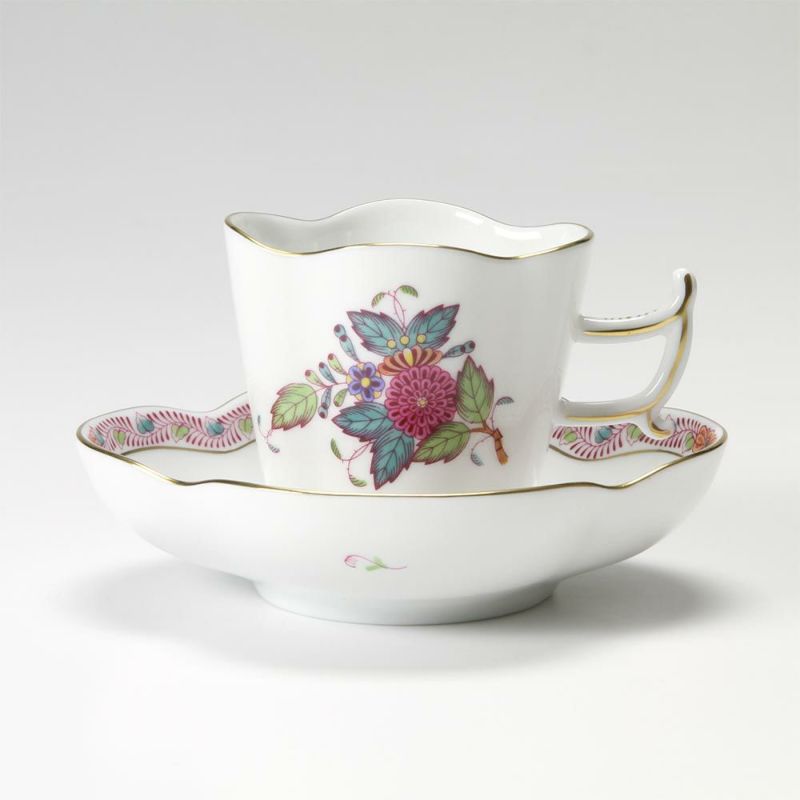 ヘレンド アポニーフラワー 04198-0-00 コーヒーカップ＆ソーサー（楕円） 100ml