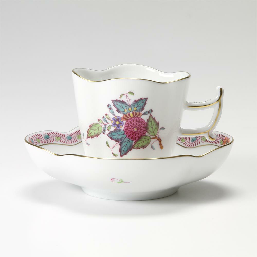 ヘレンド アポニーフラワー 04198-0-00 コーヒーカップ＆ソーサー（楕円） 100ml