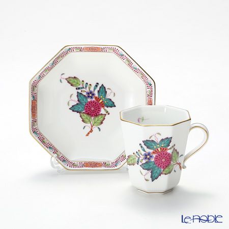 ヘレンド アポニーフラワー 04307-0-00 モカカップ＆ソーサー（オクタゴナル）