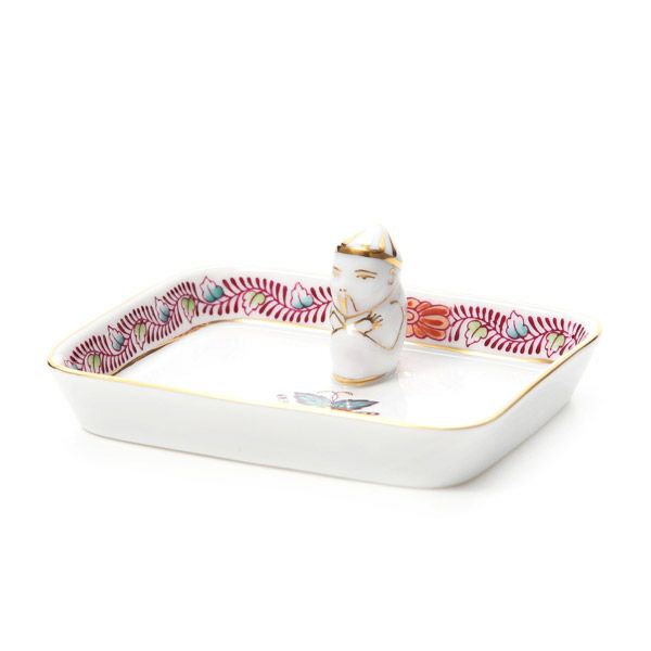 ヘレンド アポニーフラワー AF オブロングトレイ マンダリン 8cm 07733-0-21