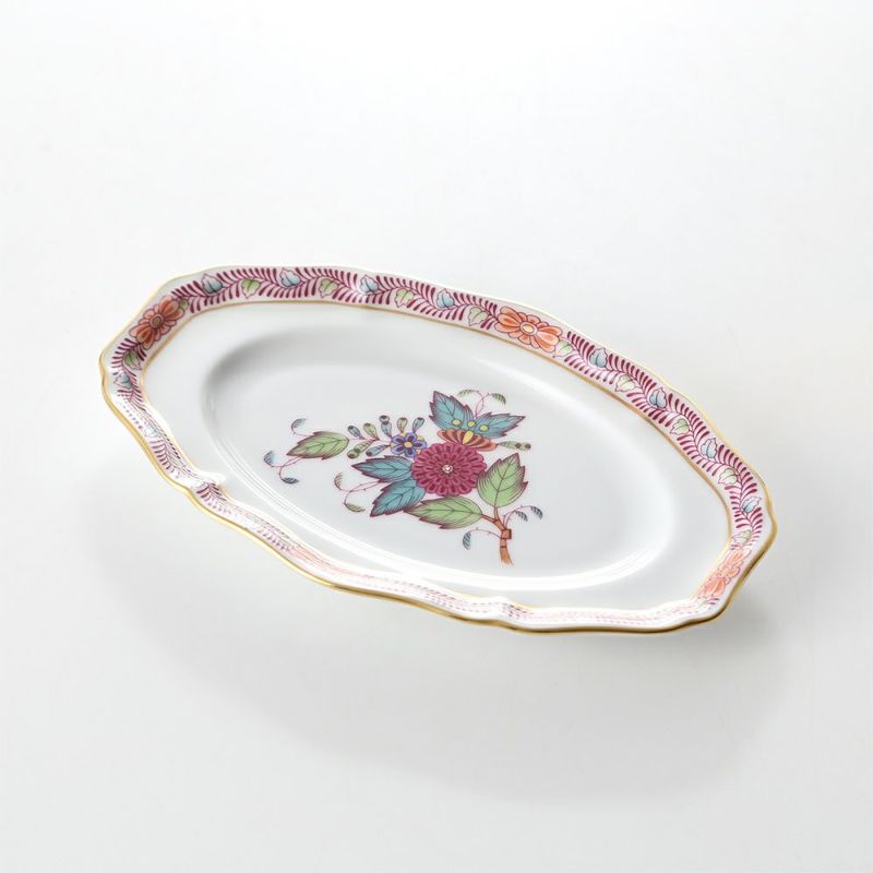 ヘレンド アポニーフラワー 07786-0-00 オーバルディッシュ 15cm