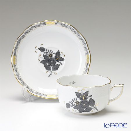 ヘレンド アポニーブラック 00724-0-00／724 ティーカップ＆ソーサー 200ml