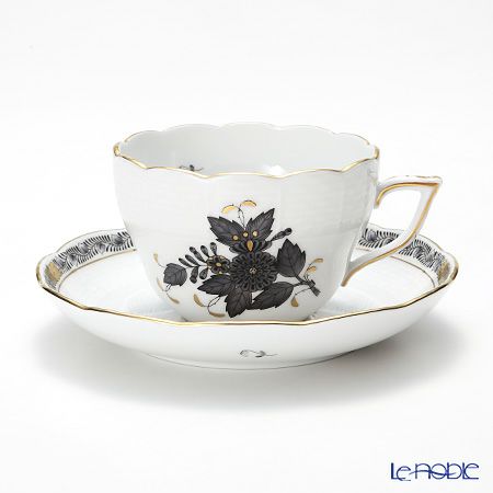 ヘレンド アポニーブラック 00730-0-00 ティーカップ＆ソーサー（兼用） 200ml