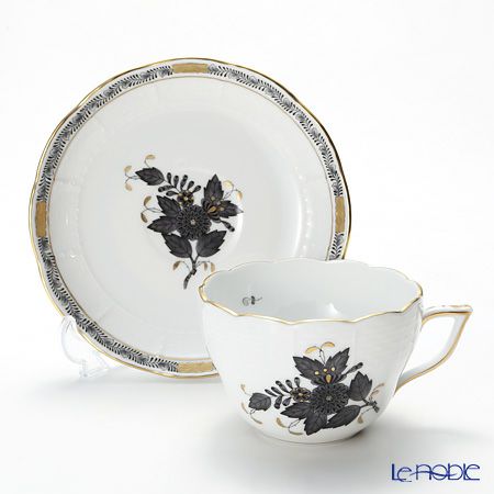 ヘレンド アポニーブラック 00730-0-00 ティーカップ＆ソーサー（兼用） 200ml