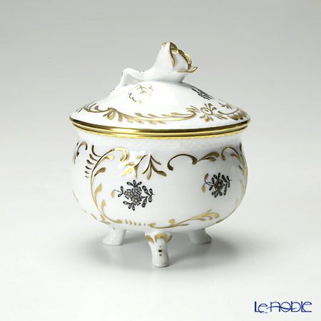 ヘレンド アポニーブラック 006040-0-09 ラウンドボックス（ローズ）