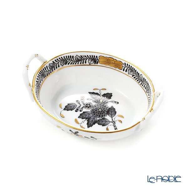 ヘレンド アポニーブラック 07423-0-00 ハンドル付きリング入れ