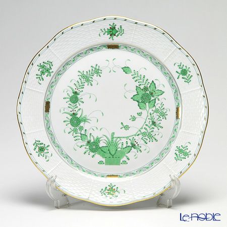 ヘレンド インドの華グリーン 00158-0-00 ラウンドプレート 30cm