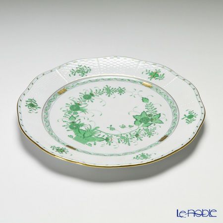 ヘレンド インドの華グリーン 00158-0-00 ラウンドプレート 30cm