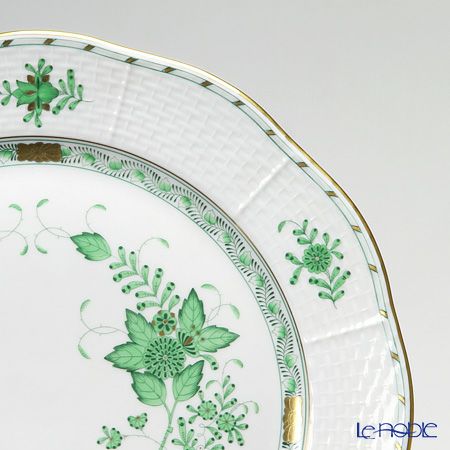 ヘレンド インドの華グリーン 00158-0-00 ラウンドプレート 30cm