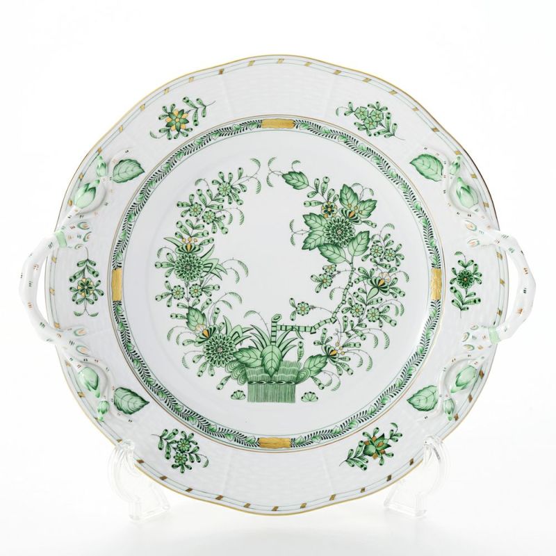 ヘレンド インドの華グリーン 00175-0-00 丸ケーキプレート 27.5cm