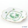 ヘレンド インドの華グリーン 00431-0-00 四角ケーキ皿 28×25cm