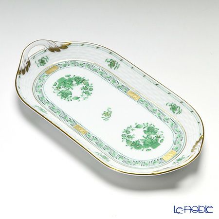 ヘレンド インドの華グリーン 00437-0-00 サービストレー 23cm