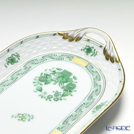 ヘレンド インドの華グリーン 00437-0-00 サービストレー 23cm