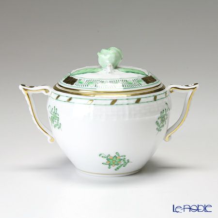 ヘレンド インドの華グリーン 00472-0-09 シュガーポット ローズ 200ml