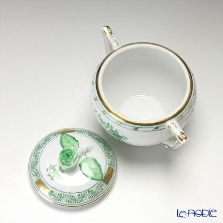 ヘレンド インドの華グリーン 00472-0-09 シュガーポット ローズ 200ml