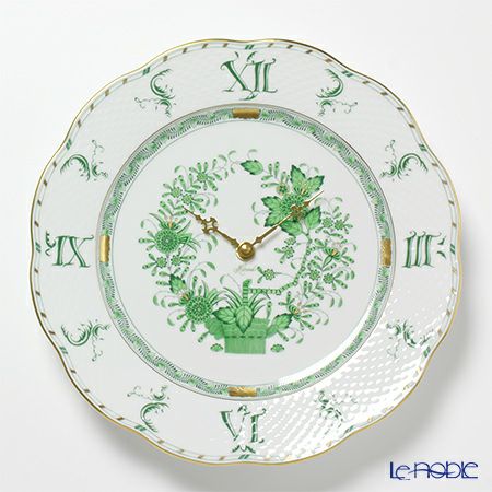 ヘレンド インドの華グリーン 00527-0-47S ウォールクロック 28.5cm
