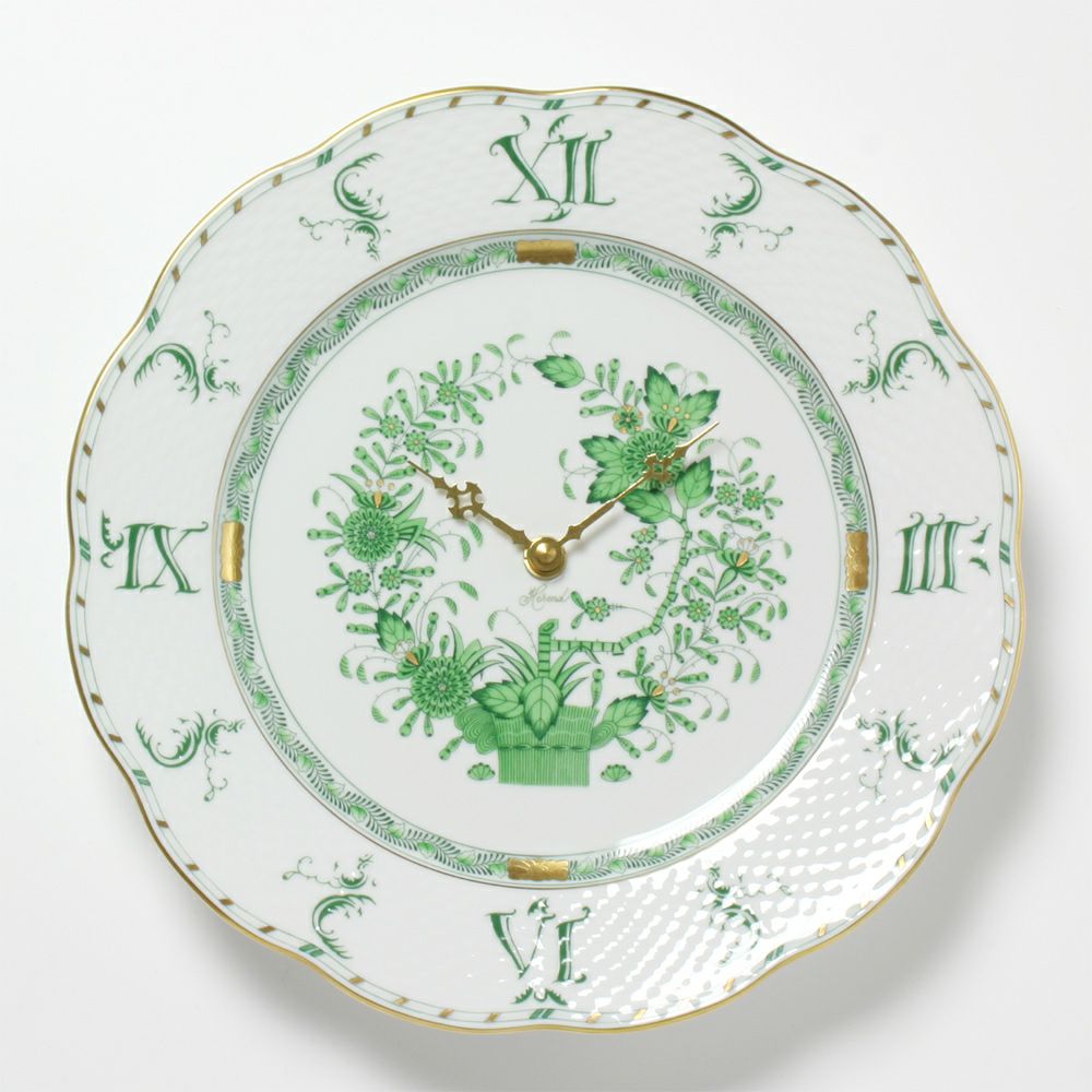 ヘレンド インドの華グリーン 00527-0-47S ウォールクロック 28.5cm