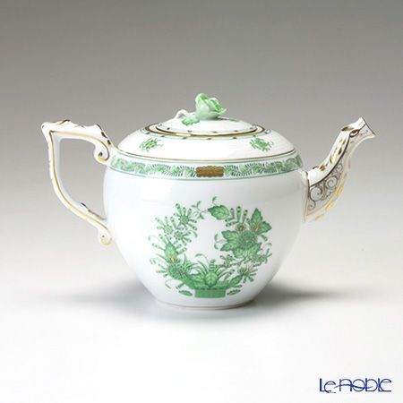 ヘレンド インドの華グリーン 00606-0-09／604 ティーポット ローズ 800ml