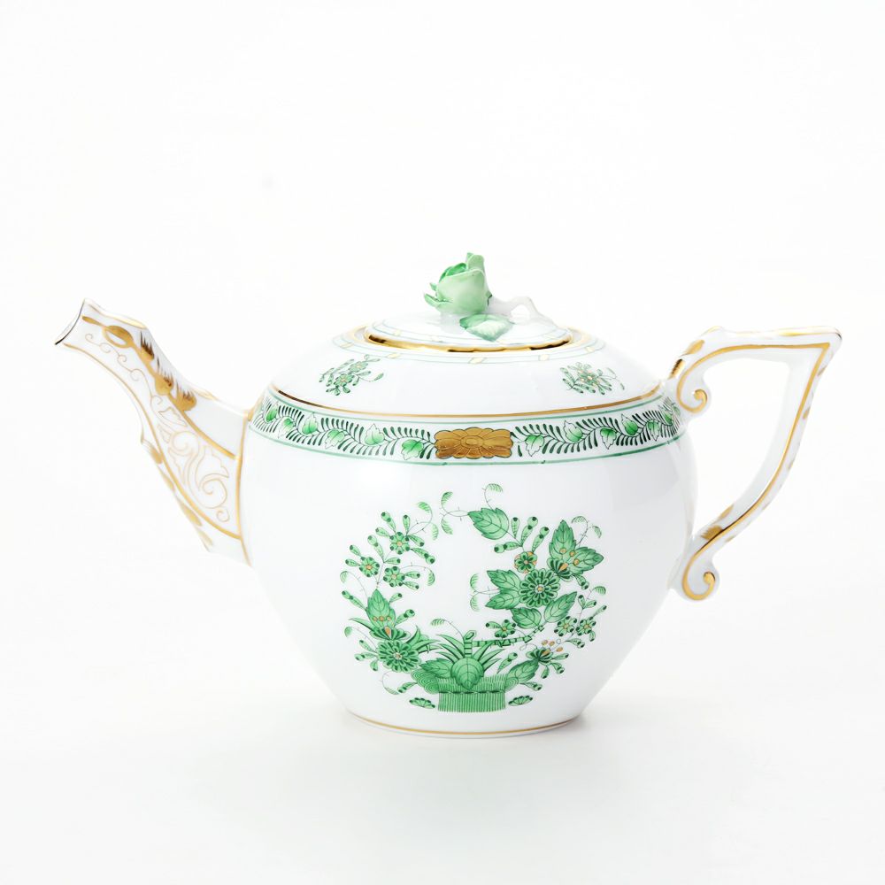 ヘレンド インドの華グリーン 00608-0-09 ティーポット ローズ 400ml
