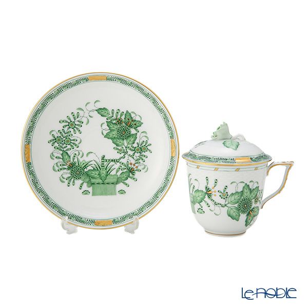 ヘレンド インドの華グリーン FV ハーブティーカップ＆ソーサー 200ml 00705-0-09