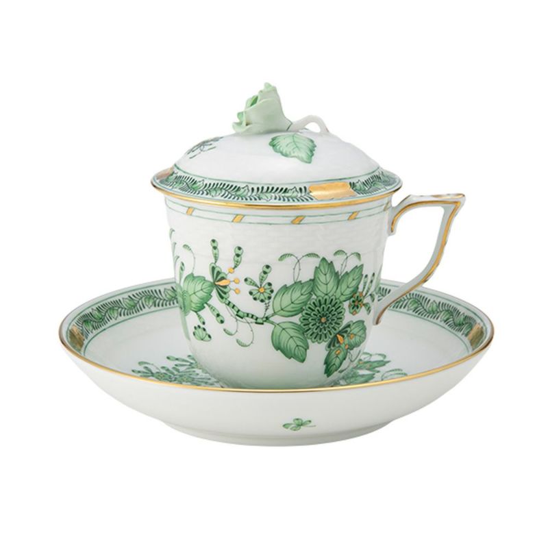 ヘレンド インドの華グリーン FV ハーブティーカップ＆ソーサー 200ml 00705-0-09