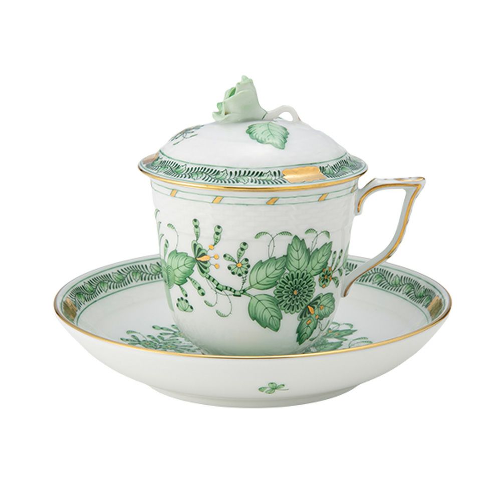 ヘレンド インドの華グリーン FV ハーブティーカップ＆ソーサー 200ml 00705-0-09